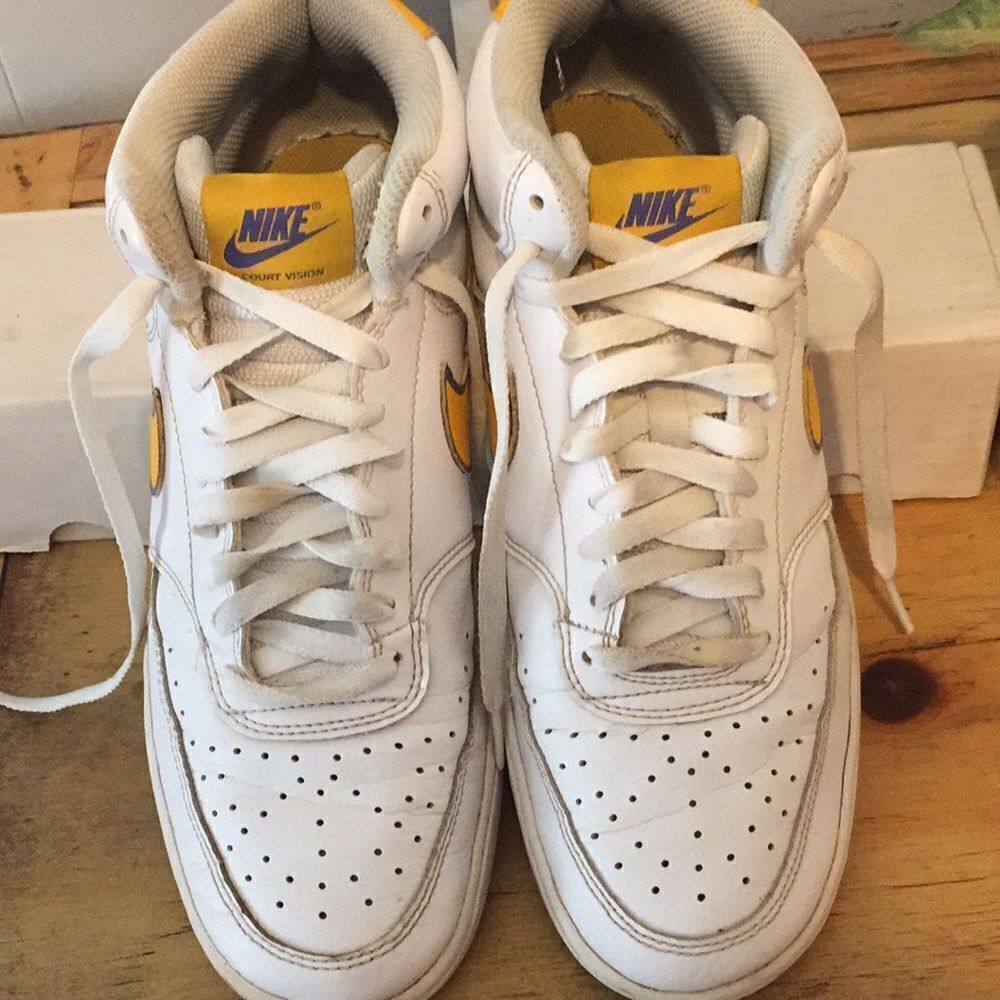 Nike court vision laker shoes